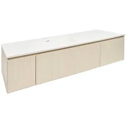 Naturel Austen Waschtischunterschrank mit Waschbecken 165x35x52 cm sandbeige matt Austen165BG