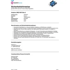 Arduino ABX00021 Board UNO WIFI REV2 Core