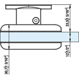 Colcom 8010BTJC Duschtür Scharnier 90 Grad Glas-Wand Hydraulik Aluminium silberfärbig
