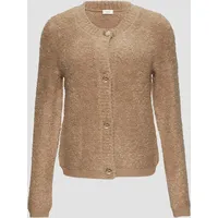 s.Oliver BLACK LABEL Regular Fit Strickjacke aus Bouclé Taupe, 48