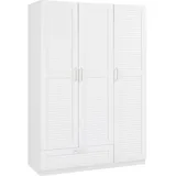 [en.casa] Kleiderschrank Finning (120 x 52 x 176 cm 1 Schublade Weiß