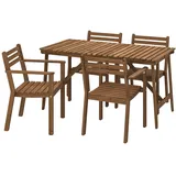 IKEA ASKHOLMEN Tisch+4 Armlehnstühle/außen dunkelbraun