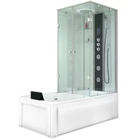 Whirlpool Wanne Duschtempel Dusche Duschkabine K05-L03-WP-EC 180x90 cm mit 2K Scheiben Versiegelung