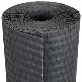 vidaXL Balkonverkleidung 600 x 80 cm Dunkelgrau Rattan 1 St.