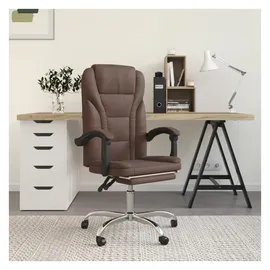 vidaXL Bürostuhl mit Liegefunktion Kunstleder Braun