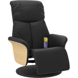 vidaXL Massagesessel mit Fußteil Kunstleder 87 x 104,5 x 87 cm Schwarz drehbar