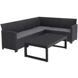 BEST Loungegruppe Korfu, anthrazit Kunststoff, 6-teilig
