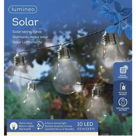 Lumineo Solarleuchte Kunststoff L.450cm 10x5 LED transparent/warm weiß