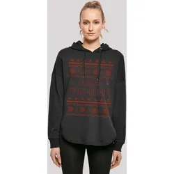Kapuzenpullover F4NT4STIC "Frohe Wein-Nacht", Damen, Gr. L, schwarz, Obermaterial: 100% Baumwolle, casual, oversize, Langarm, Pullover, Print