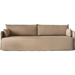 Offset Cotlin Dreier-Sofa dunkelbeige mit Schutzhülle
