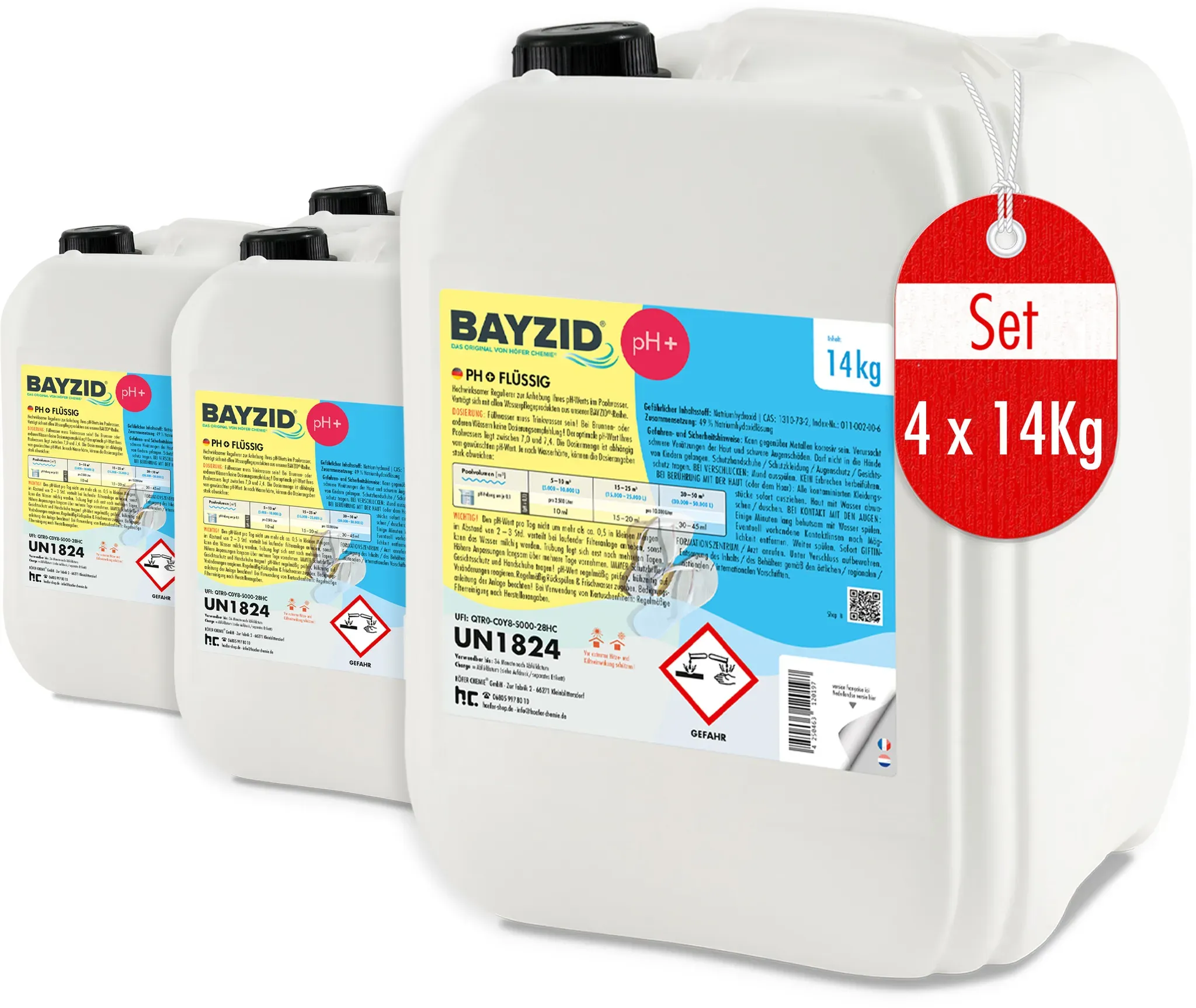 4 x 14 kg BAYZID® pH Plus flüssig