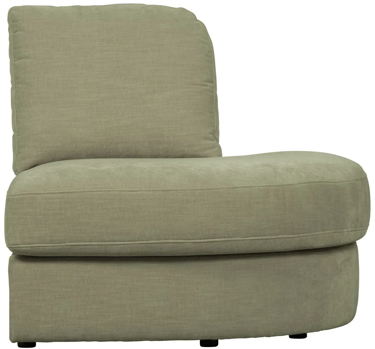 Modulsofa Family 1-Seat Eck-Element, Webstoff modern, rund rechts, grün, weich gepolstert