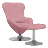 vidaXL Ei-Stuhl mit Fußhocker Rosa Samt