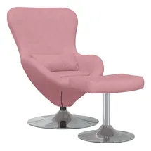 vidaXL Ei-Stuhl mit Fußhocker Rosa Samt