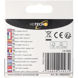 Heitech USB-C Adapter 3 m Schwarz