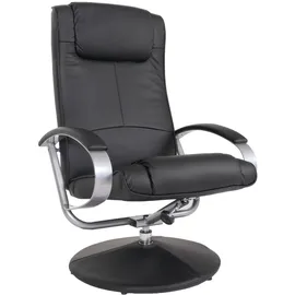 Mendler Relaxsessel N44 Kunstleder 80 x 100 x 80 cm Schwarz mit Hocker