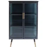 Kare Kare-Design Highboard Anthrazit, Messing, Metall, Glas 2 Türen