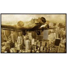 Papermoon Infrarotheizung Altes Flugzeug über Manhattan 600 W bunt