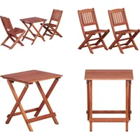 vidaXL 3 tlg. Bistro Set für Kinder Massivholz Eukalyptus - Bistro-Set - Bistro-Sets - Bistro-Set Aus Holz - Bistromöbel - Braun