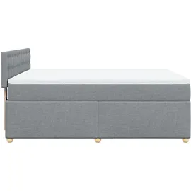 vidaXL Boxspringbett mit Matratze Hellgrau 160x200 cm Stoff
