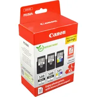Canon PG-540Lx2/CL-541XL schwarz, color Druckköpfe + Fotopapier, 3er-Set