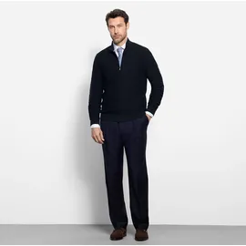 Olymp Strickjacke OLYMP, Herren, Gr. 4XL, blau (marine), Strick, Obermaterial: 100% Baumwolle, regular fit, Rippbündchen, Strickjacken Strickjacke, Stehkragen, regular fit