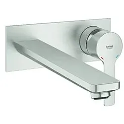 Grohe Lineare Waschtischarmatur 23444DC1 supersteel, 2-Loch-Wand-Armatur, Ausladung 207mm