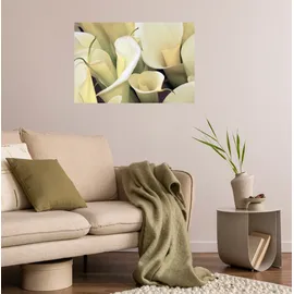 Queence Wandsticker QUEENCE "Love", weiß, B:90cm H:60cm T:0,1cm, Folie, Wandtattoos, Selbstklebend, kinderleichte Anbringung; Blumen, Blüten