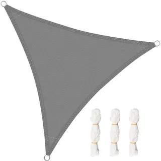 Woltu Sonnensegel Dreieck HDPE 300 x 300 x 300 cm Grau
