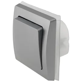 ChiliTec DELPHI Wechsel-Schalter IP44 250V/ 10A, inkl. Rahmen, up, silber