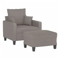 VidaXL Sessel mit Hocker Taupe 60 cm Stoff