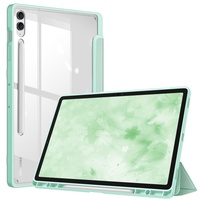 Fintie Hybrid Hülle für Samsung Galaxy Tab S9 FE+/Tab S9 Plus 12.4 Zoll 2023 Tablet mit Stifthalter - Stoßfeste Schutzhülle mit transparenter Hartschale auf der Rückseite, Hellgrün