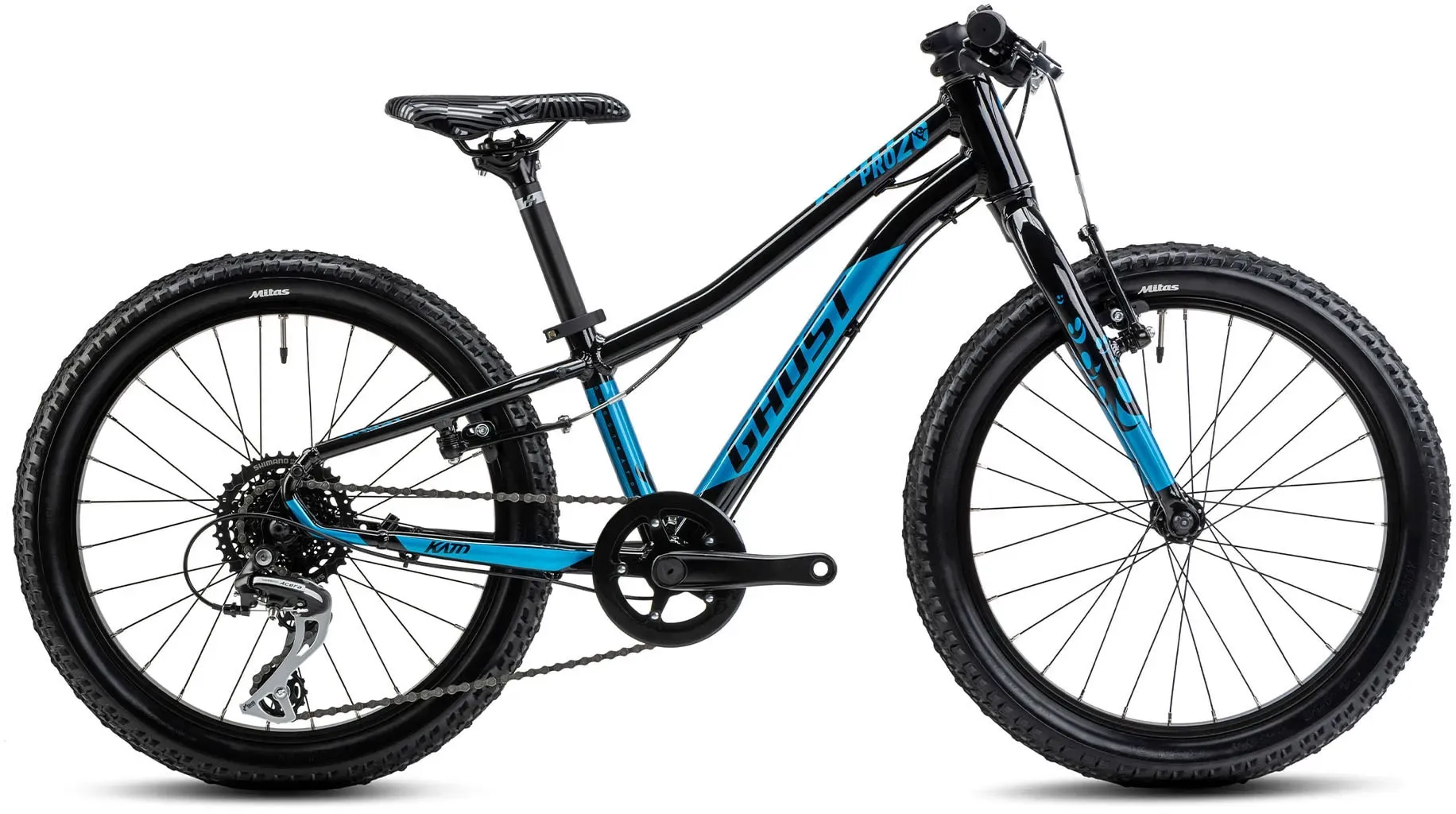 Jugendfahrrad GHOST "Kato 20 Pro" Gr. 25, schwarz (azur, schwarz), Fahrräder, Kinder, 25cm, 20 Zoll (50,80cm)