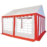 vidaXL - Festzelt-Plane 4x4 m Rot und Weiß