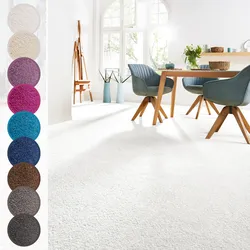 Teppichboden ANDIAMO "Sophie, Frisee-Velours, Made in Netherlands", weiß, B:500cm H:12mm L:400cm, Kunstfaser, Teppiche, Uni Farben, Breite 400 cm oder 500 cm, strapazierfähig & pflegeleicht