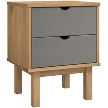 vidaXL Nachtschrank OTTA 45 x 39 x 57 cm Braun/Grau