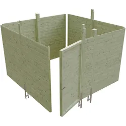 Carport-Geräteraum SKANHOLZ "Abstellraum C2", grün, Holzwerkstoff, Gerätehäuser, aus Profilschalung