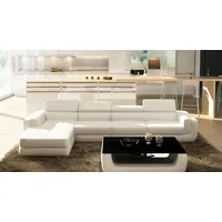 Xlmoebel Ecksofa Wohnlandschaft aus weißem Leder in L-Form mit Ecksofa, Couch und, Hergestellt in Europa weiß