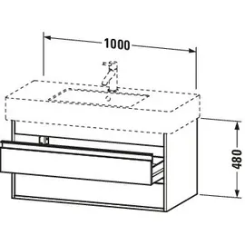 Duravit Ketho Waschtischunterschrank 2 Auszüge, KT664102222,