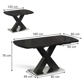 Vicco Chinto 120 x 76 x 80 cm schwarz