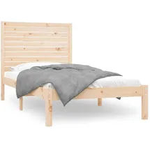 vidaXL Massivholzbett 90 x 200 cm Beige