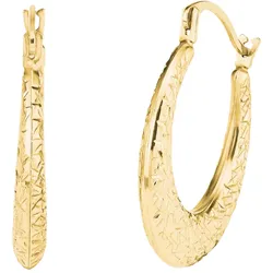 Paar Creolen AMOR "2027704", gold (gelbgoldfarben), Ohrringe, Damen, Gelbgold 375