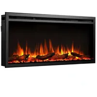 Balderia Elektrokamin Atalanta, Einbaukamin mit Heizung 2000W, 3D-Flammeneffekt, integrierte Knisterfunktion, Fernbedienung, Timer, Thermostat schwarz 101.6 cm x 48 cm x 14.6 cm