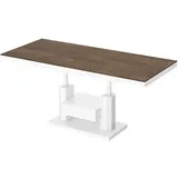 designimpex Couchtisch Design HM-120 Tisch Hochglanz stufenlos höhenverstellbar ausziehbar braun