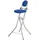 Ribelli Bügelstehhilfe Stehhilfe Stehstuhl 6-Fach höhenverstellbar klappbar Bügelstuhl Stehsitz ergonomisches Sitzen - Stehsitz zum Bügeln mit Rückenlehne (blau)