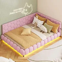 ProximaX Schlafsofa (140*200 cm), 16 Farben Umgebungslicht, USB-Anschluss, Bequemes Material, Rosa - Rosa