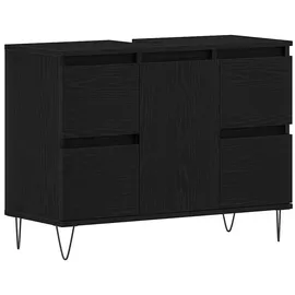 vidaXL Badezimmer-waschbeckenunterschrank Schwarz Eiche 80x33x60 cm Holzwerkstoff - vidaXL