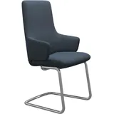 Polsterstuhl STRESSLESS "Laurel", blau (blau dinamica, chrom glänzend), B:58cm H:105cm T:60cm, Microfaser DINAMICA (88% Polyester, 12% Polyurethan), Stühle, High Back mit Armlehne, Größe L, mit Beinen aus Stahl in Chrom