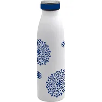 Geda Labels Isolierflasche Classic Blue Ornament Edelstahl