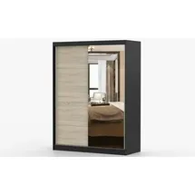 fabryka mebli idczak Schwebetürenschrank Vista 150 x 200 x 0 cm Schwarz
